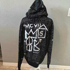 Jean-Michel Basquiat AOP Hoodie Crown Graphic M streetwear artwear trendy